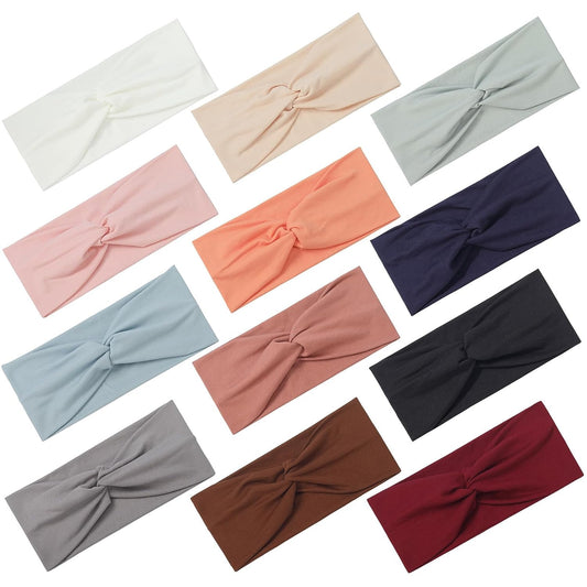 12 Pcs Stretchy Headbands