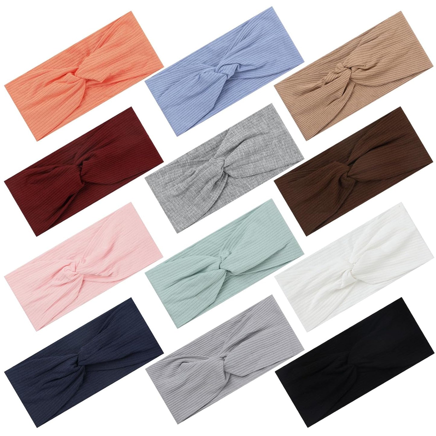 12 Pcs Stretchy Headbands